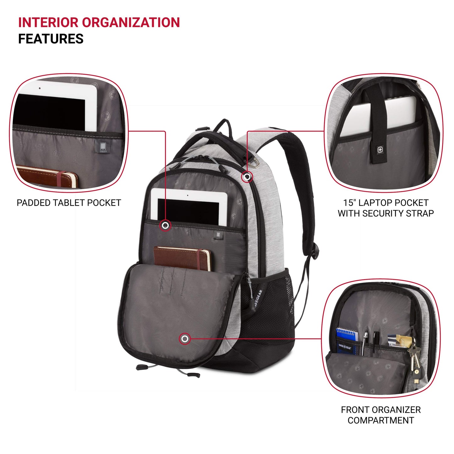 SwissGear Cecil 5505 Laptop Backpack, Pastel Brown/Black, 18-Inch