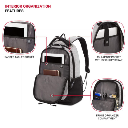 SwissGear Cecil 5505 Laptop Backpack, Pastel Brown/Black, 18-Inch