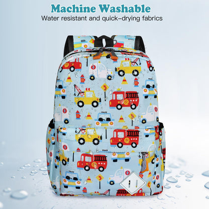 15" Kids Backpack for Preschool – Cute Car Design,