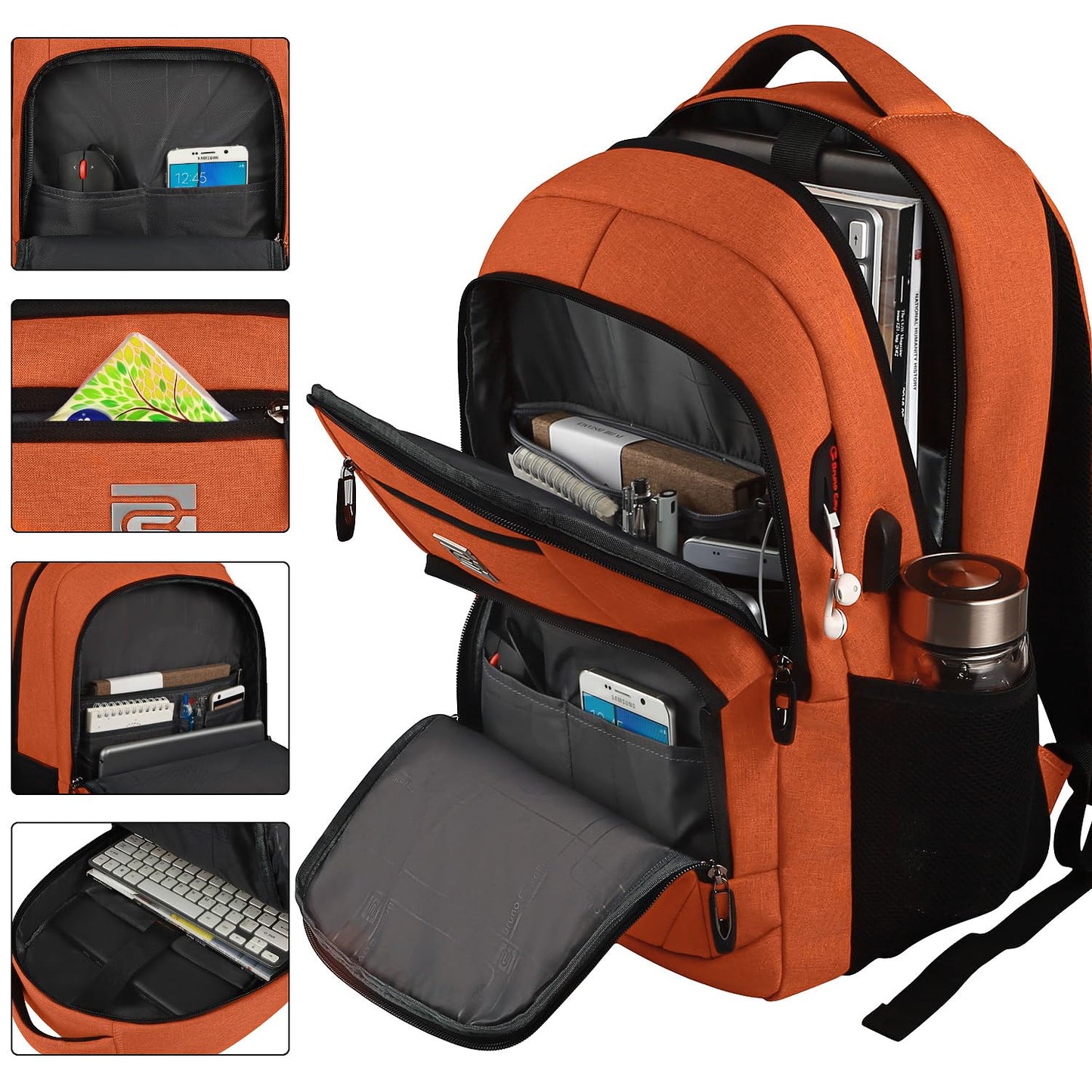 Anti-Theft Laptop Backpack with USB – 15.6" Black