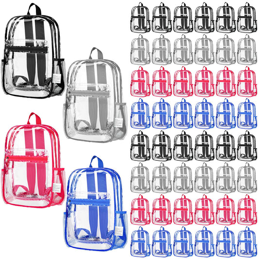 Silkfly Clear Backpacks 72-Pack, PVC Transparent