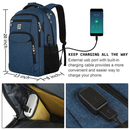 Anti-Theft Laptop Backpack with USB – 15.6" Black