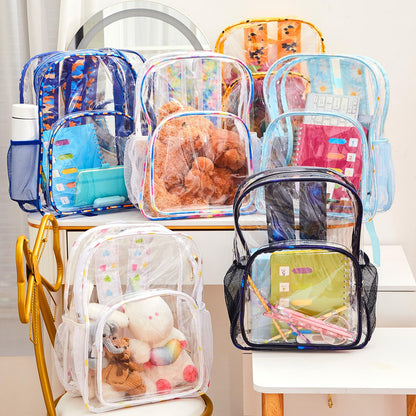 Amylove Clear PVC Backpack, 15", Black, 100-Pack