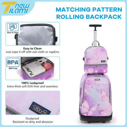 NEW TILAMI 19" Rolling Backpack for kids, Adjustable Laptop Backpack