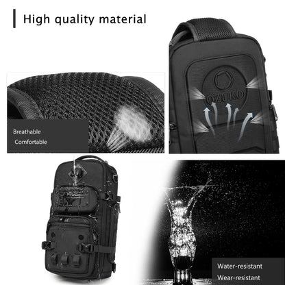 OZUKO Tactical Sling Backpack, Dark Gray