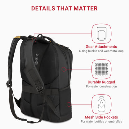 SwissGear Cecil 5505 Laptop Backpack, Pastel Brown/Black, 18-Inch