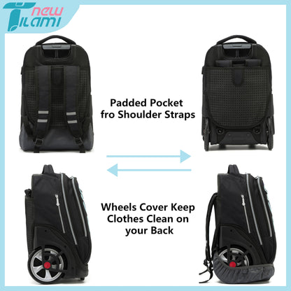 NEW TILAMI 19" Rolling Backpack for kids, Adjustable Laptop Backpack