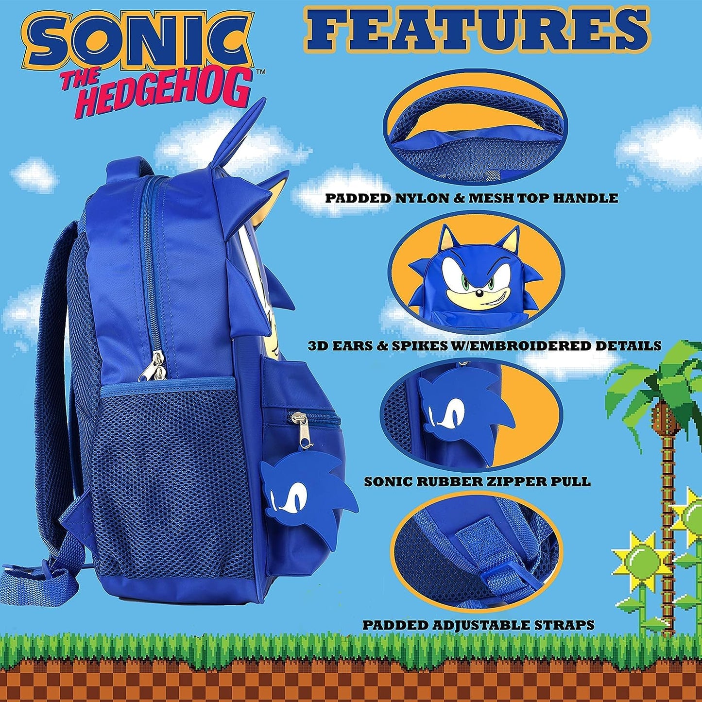 Sonic 16" 3D Kids Backpack – Shadow Design