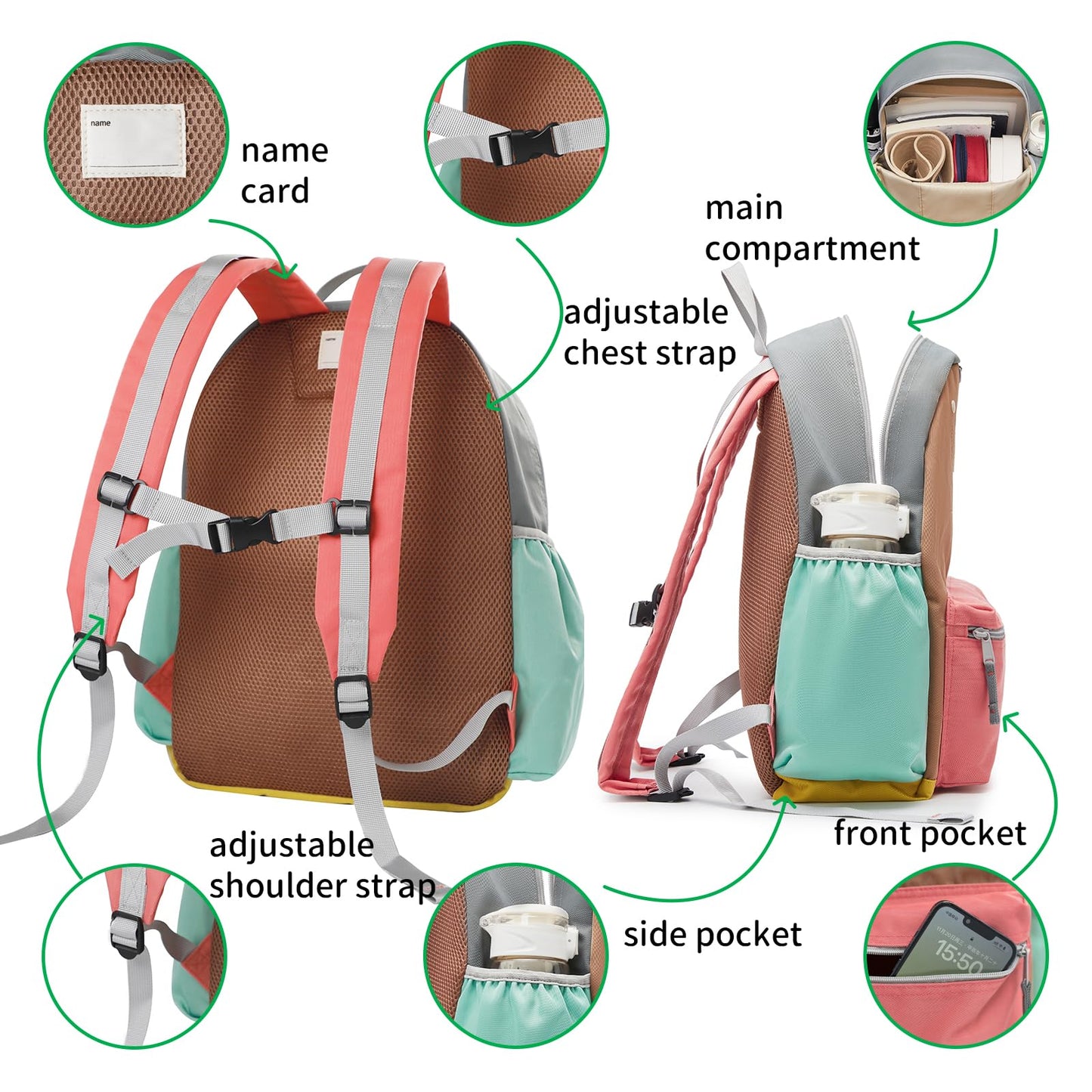15 Inch Kids Backpack for School & Travel, Medium