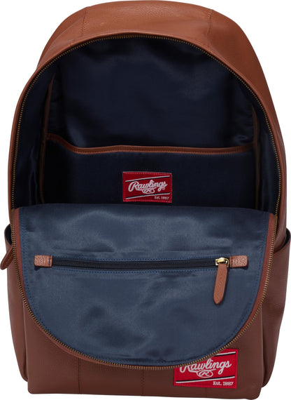Rawlings Heritage 1887 Men's Leather Backpack, Brown