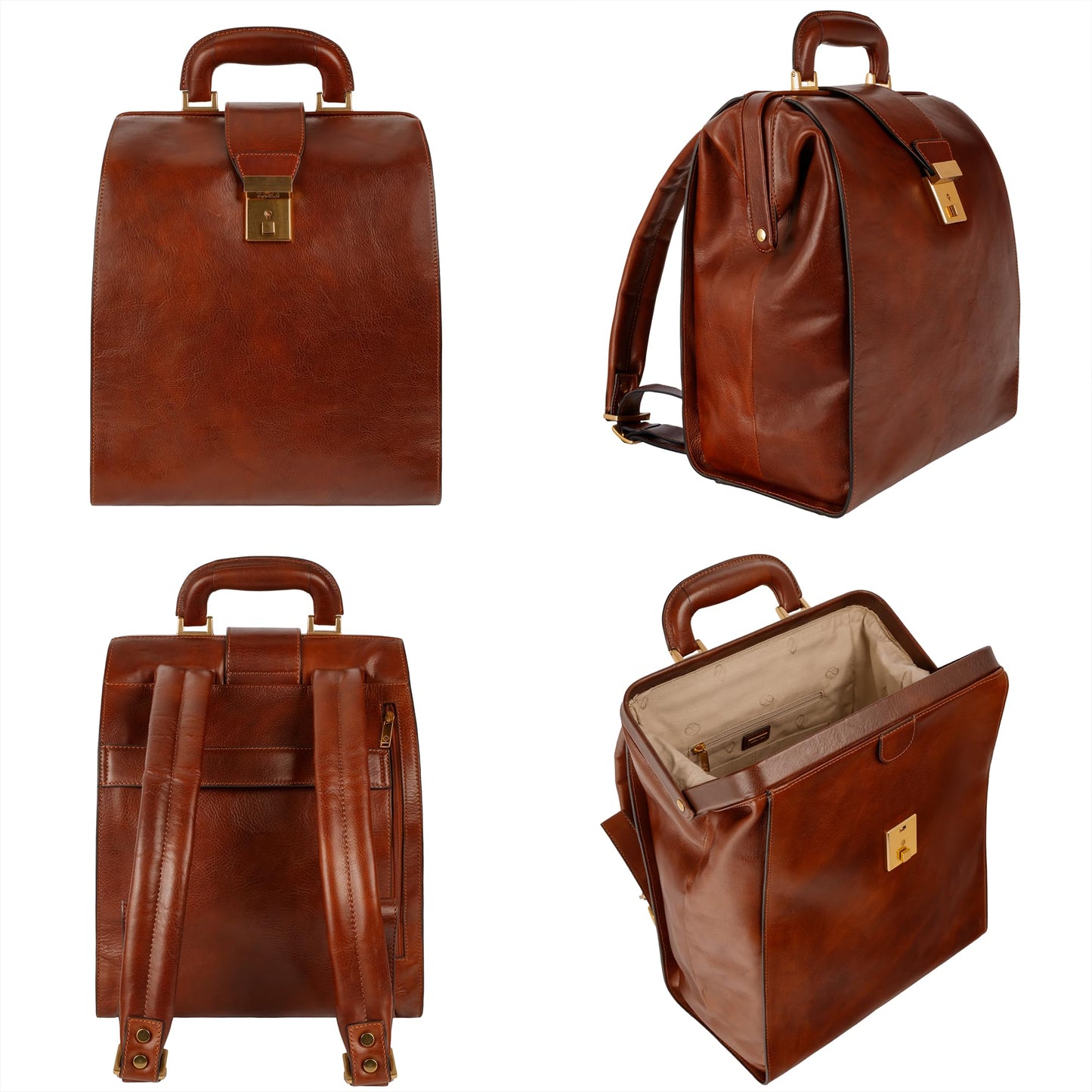 Time Resistance Leather Backpack for Men and Women