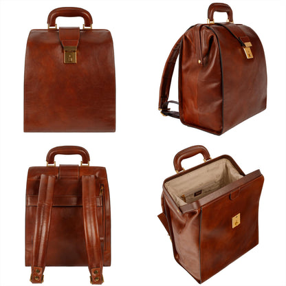 Time Resistance Leather Backpack for Men and Women