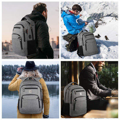Anti-Theft Laptop Backpack with USB – 15.6" Black