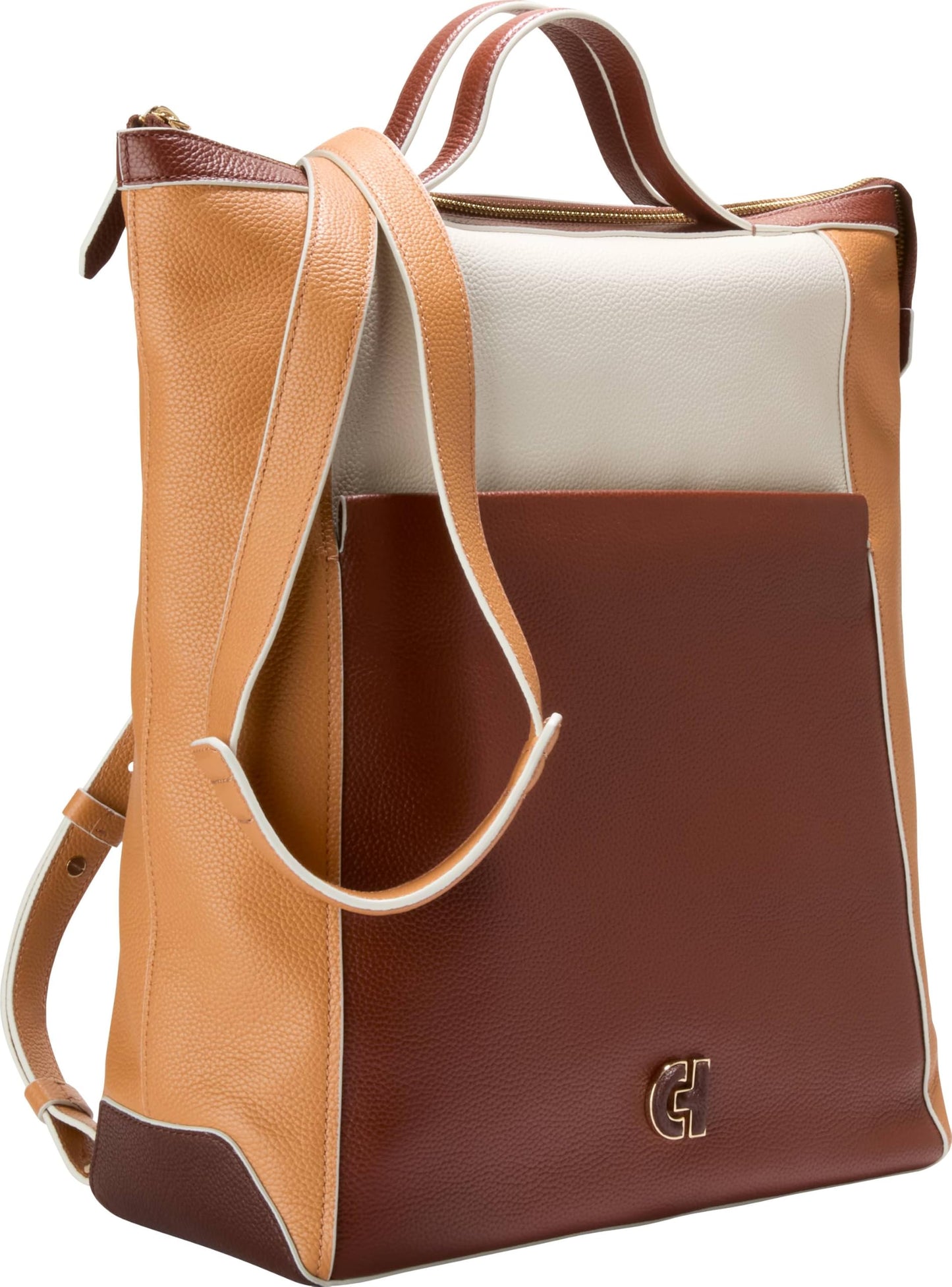 Cole Haan Convertible Backpack, Dark Cuoio/Ivory/Biscuit/Mahogany