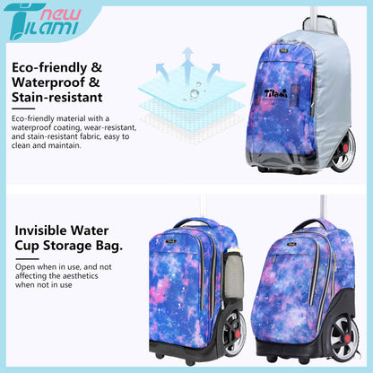 NEW TILAMI 19" Rolling Backpack for kids, Adjustable Laptop Backpack