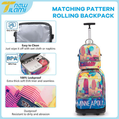 NEW TILAMI 19" Rolling Backpack for kids, Adjustable Laptop Backpack