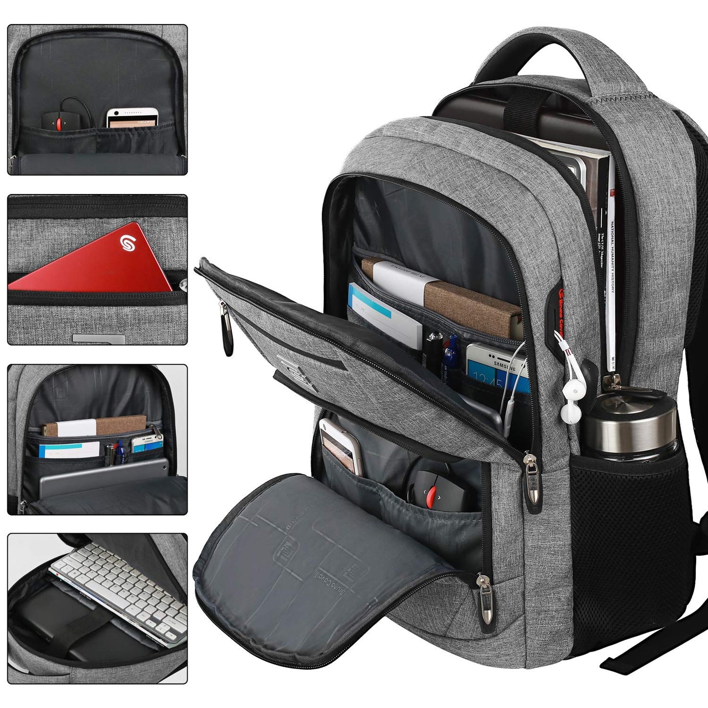 Anti-Theft Laptop Backpack with USB – 15.6" Black