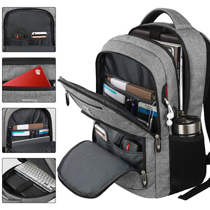 Anti-Theft Laptop Backpack with USB – 15.6" Black