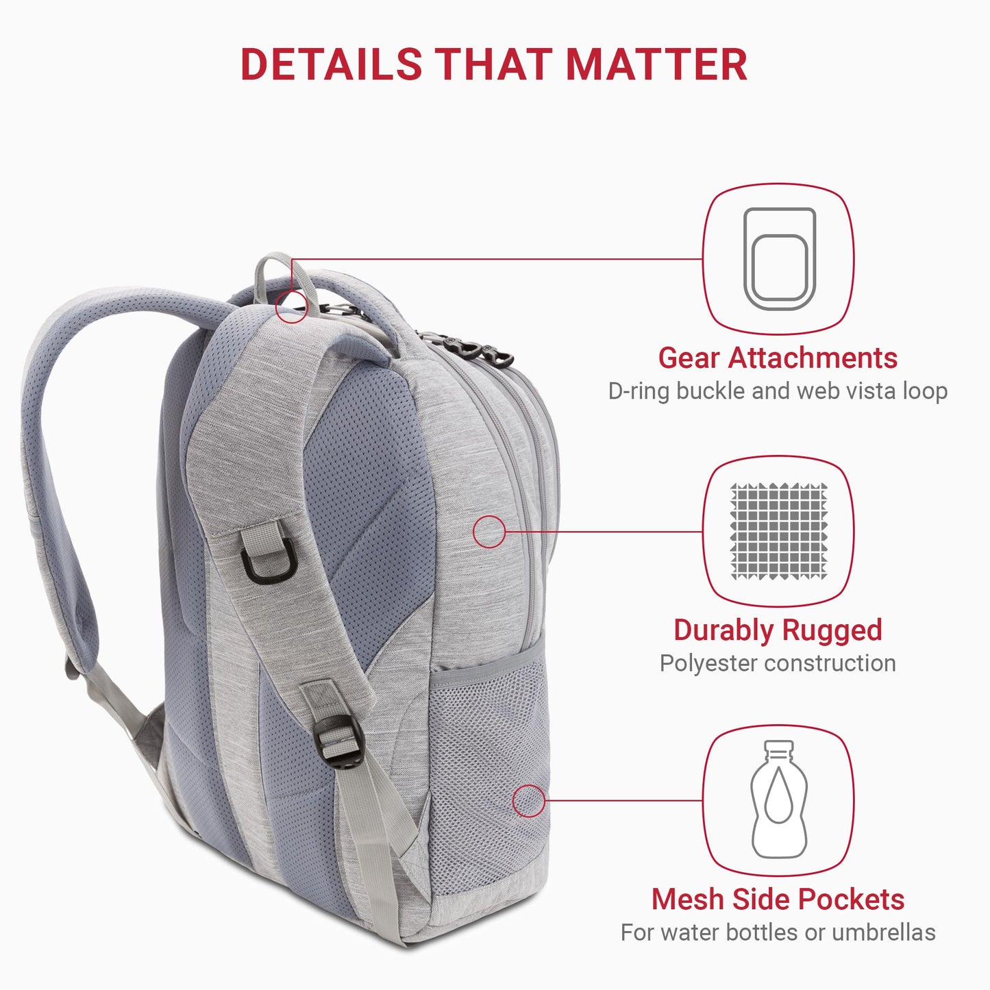 SwissGear Cecil 5505 Laptop Backpack, Pastel Brown/Black, 18-Inch