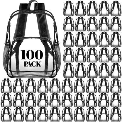 Amylove Clear PVC Backpack, 15", Black, 100-Pack