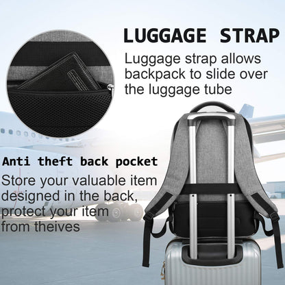 Anti-Theft Laptop Backpack with USB – 15.6" Black