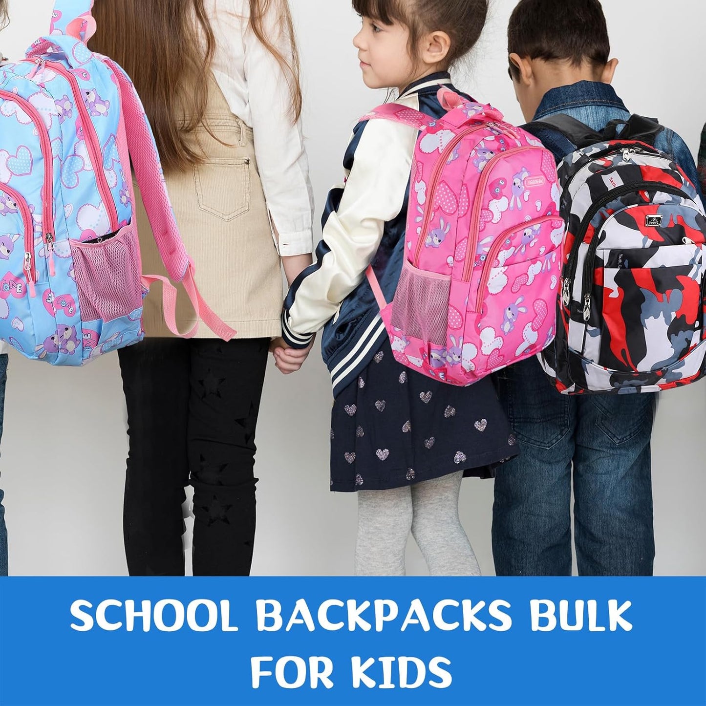 PerKoop 8 Pieces Backpacks Boys and Girls 17 Inch School Bag