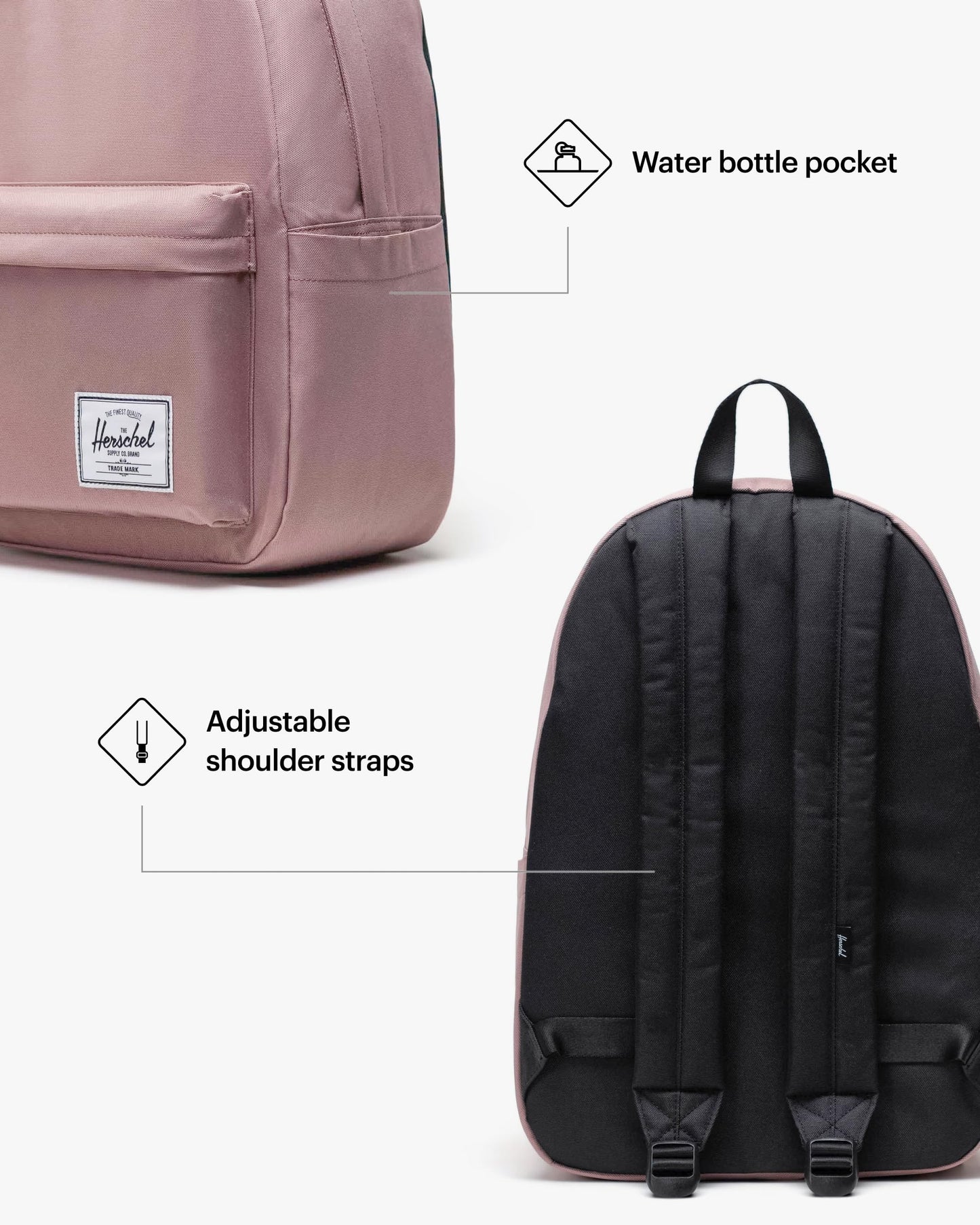 Herschel Supply Co. Classic Backpack, Black (New), Standard-26L