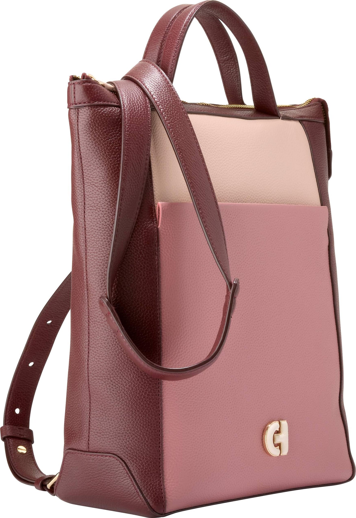 Cole Haan Convertible Backpack, Dark Cuoio/Ivory/Biscuit/Mahogany