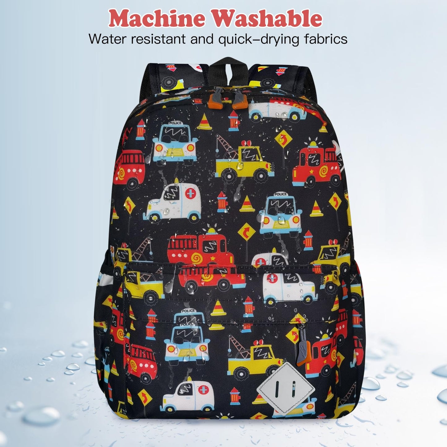 15" Kids Backpack for Preschool – Cute Car Design,