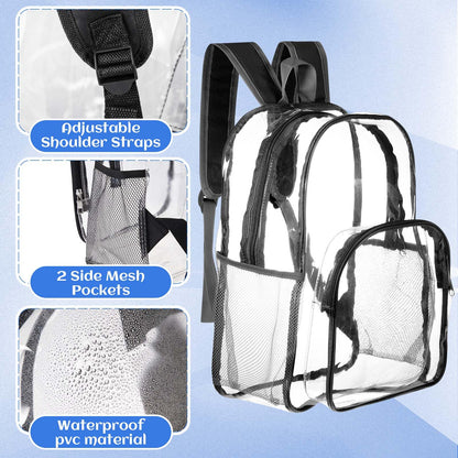 Amylove Clear PVC Backpack, 15", Black, 100-Pack