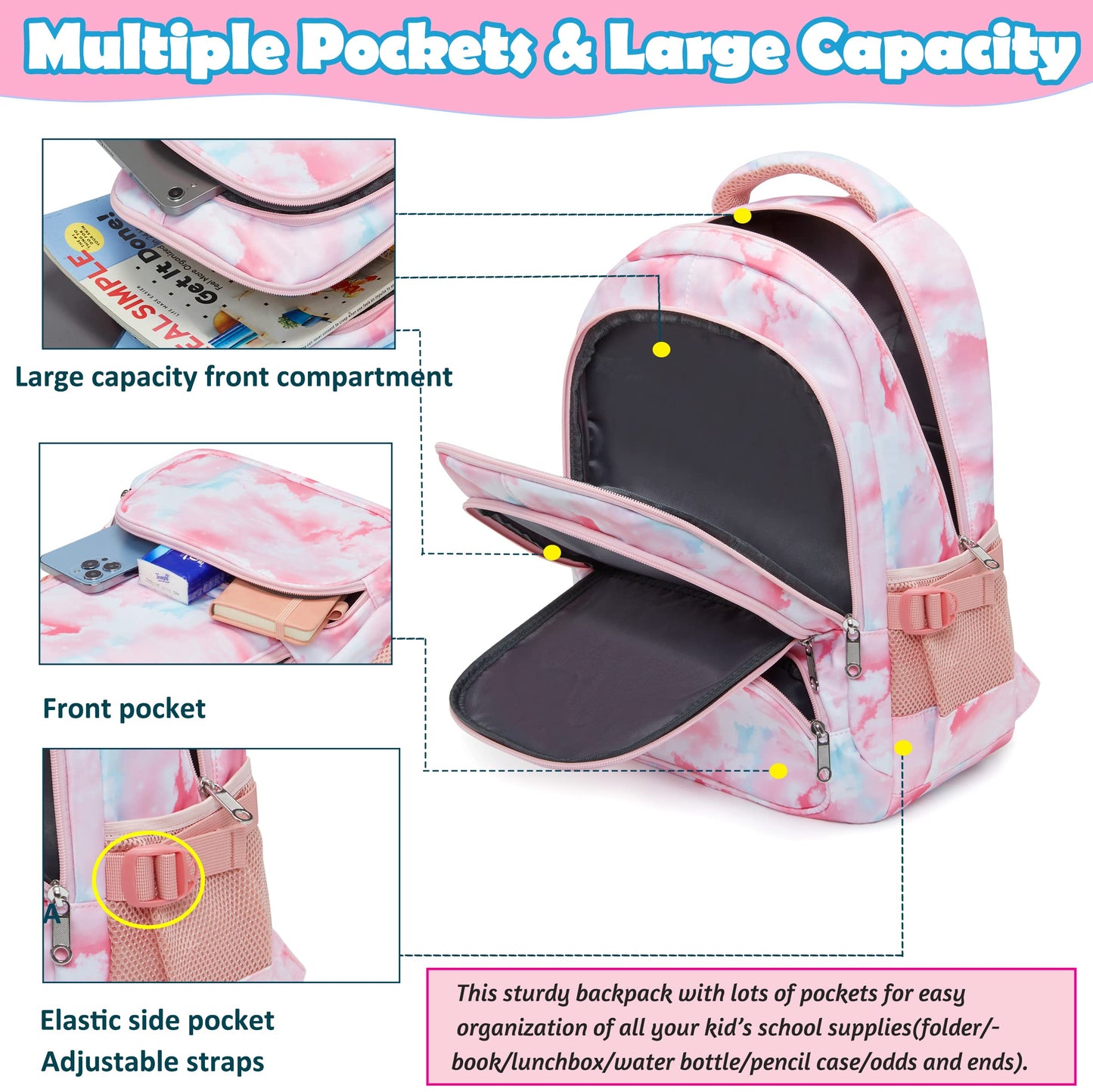 BLUEFAIRY 17" Kids Backpack for Boys