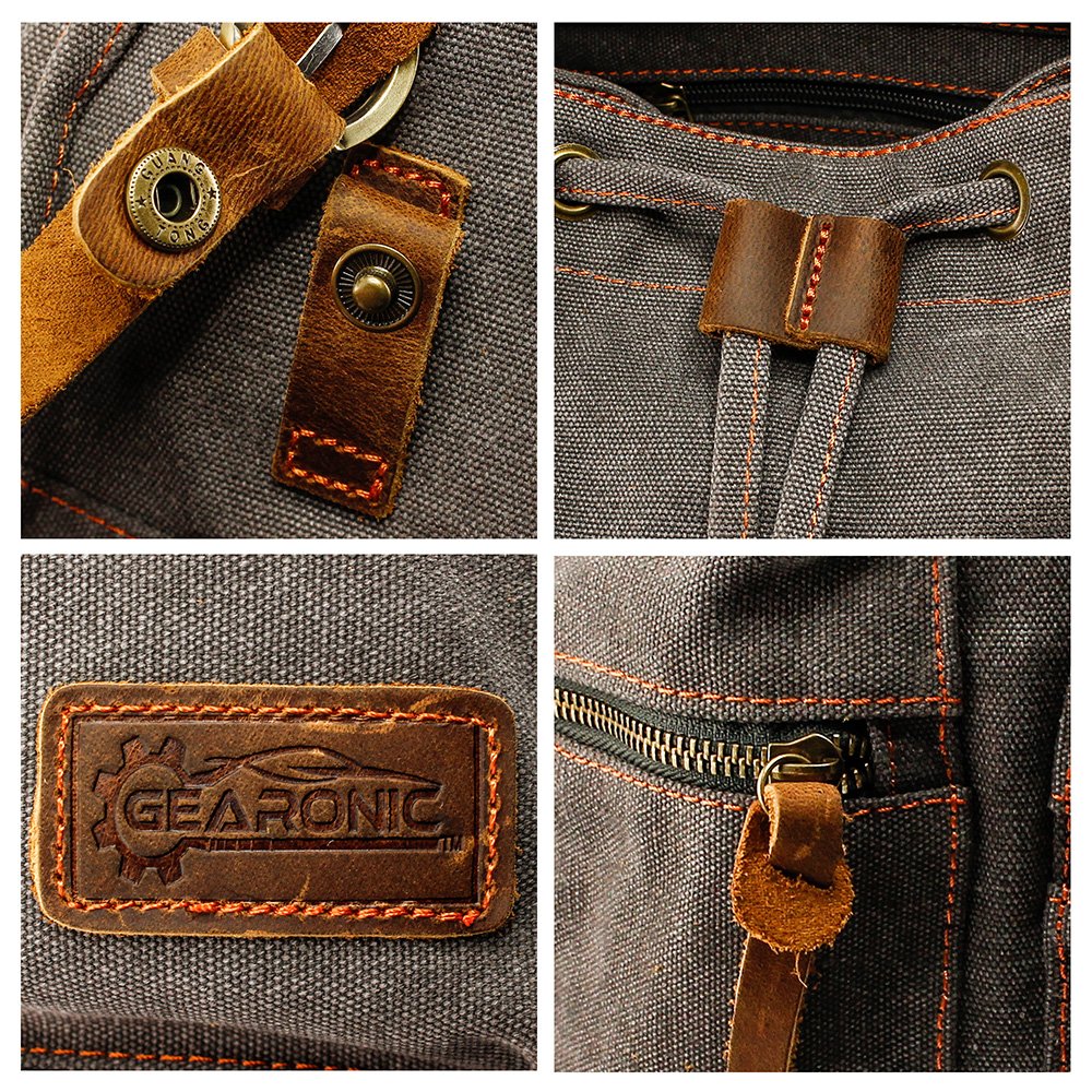 GEARONIC Vintage Canvas Laptop Backpack, 15"