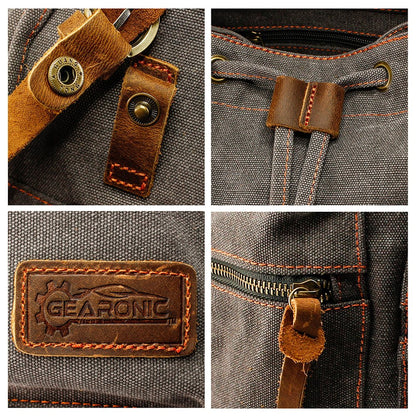 GEARONIC Vintage Canvas Laptop Backpack, 15"