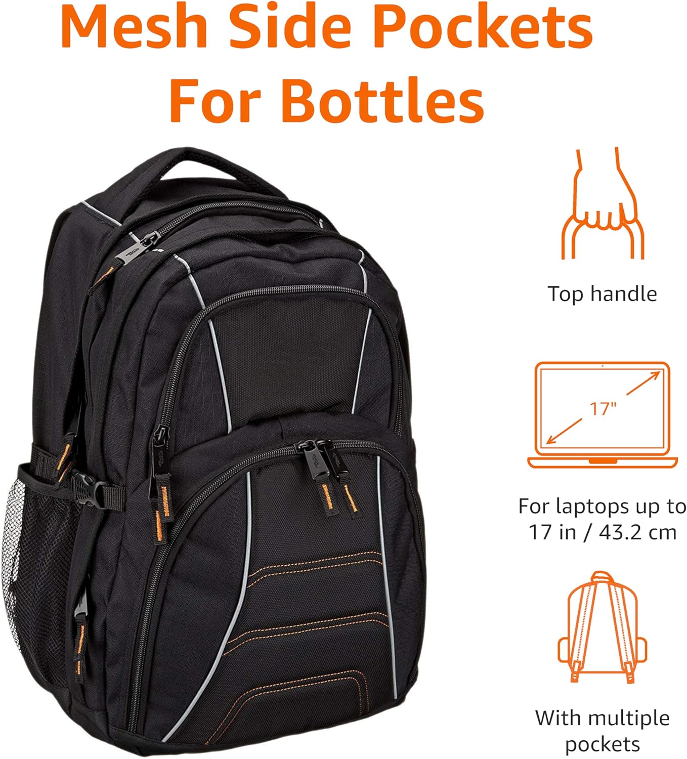 Amazon Basics Laptop Backpack Fits Up to 17-Inch Laptops