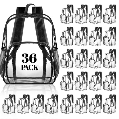 Amylove Clear PVC Backpack, 15", Black, 100-Pack