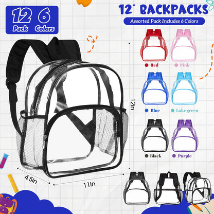 Amylove Clear PVC Backpack, 15", Black, 100-Pack