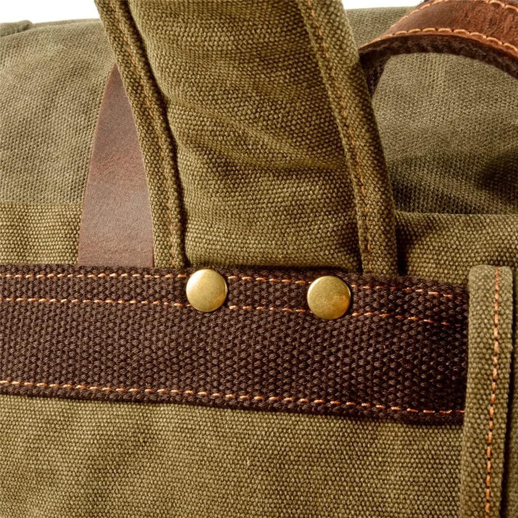 Men's Retro Canvas & Leather Backpack