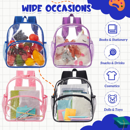Amylove Clear PVC Backpack, 15", Black, 100-Pack
