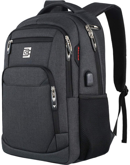 Anti-Theft Laptop Backpack with USB – 15.6" Black