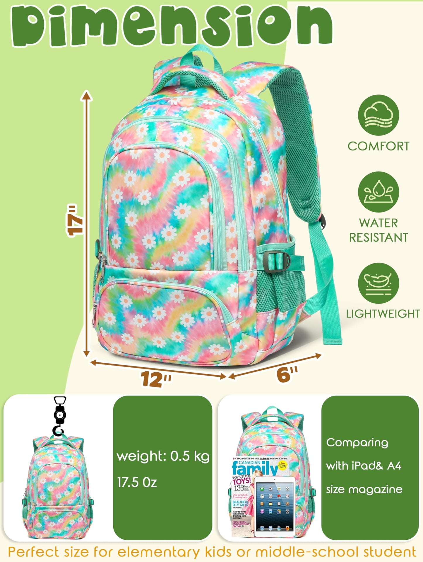 BLUEFAIRY 17" Kids Backpack for Boys