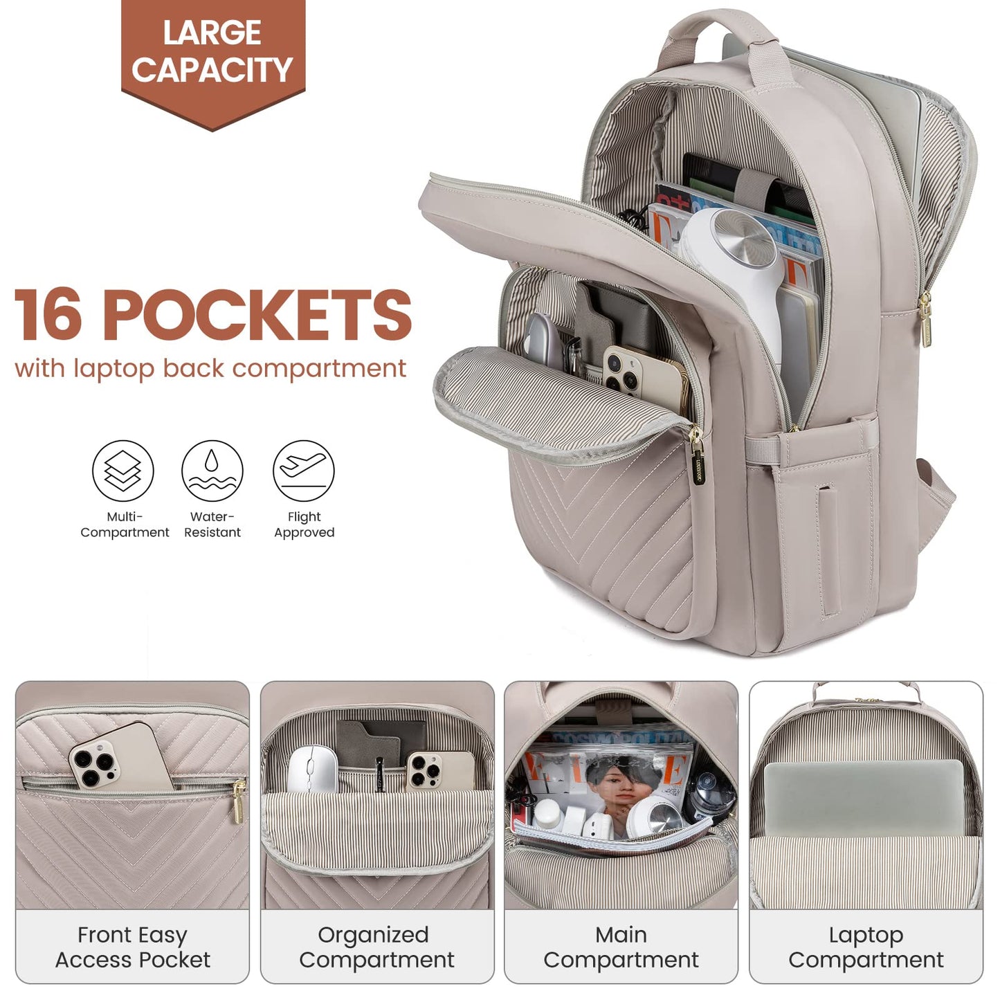 LOVEVOOK 17.3" Laptop Backpack for Women