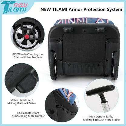 NEW TILAMI 19" Rolling Backpack for kids, Adjustable Laptop Backpack