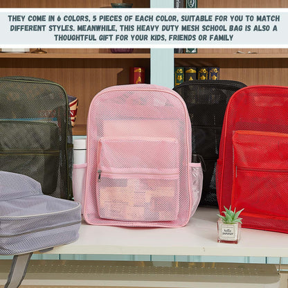 Amylove 17" Mesh Backpack – 48 Pack, Colorful