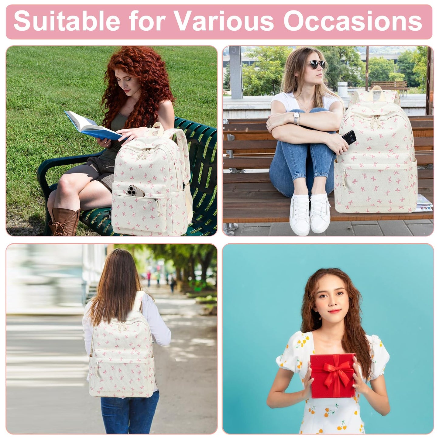School Backpack for Teen Girls & Women, Corduroy