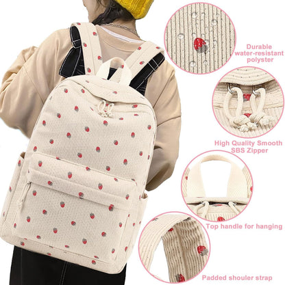 School Backpack for Teen Girls & Women, Corduroy