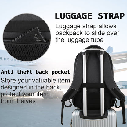 Anti-Theft Laptop Backpack with USB – 15.6" Black