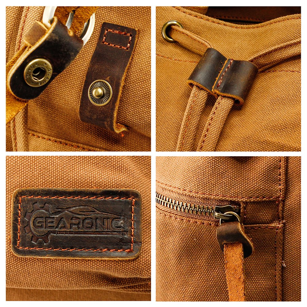 GEARONIC Vintage Canvas Laptop Backpack, 15"