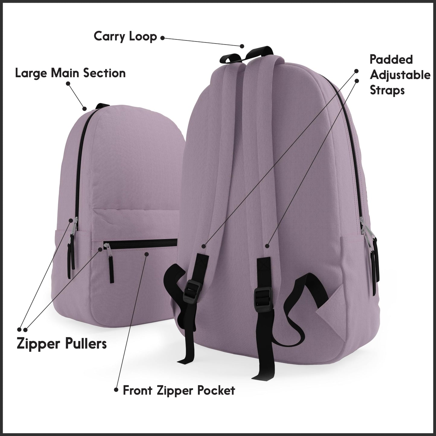 10-Pack Bulk Lightweight Backpacks, 17-Inch