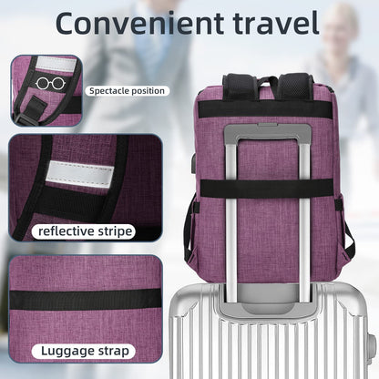 YALUNDISI Vintage Laptop Backpack with USB, Black