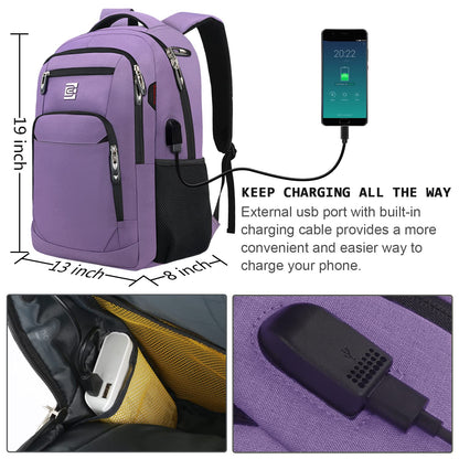 Anti-Theft Laptop Backpack with USB – 15.6" Black